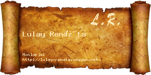 Lulay Renáta névjegykártya